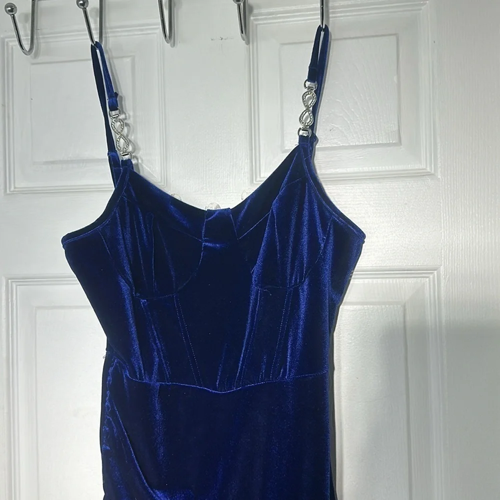 blue short  dress - Picture 2 of 4